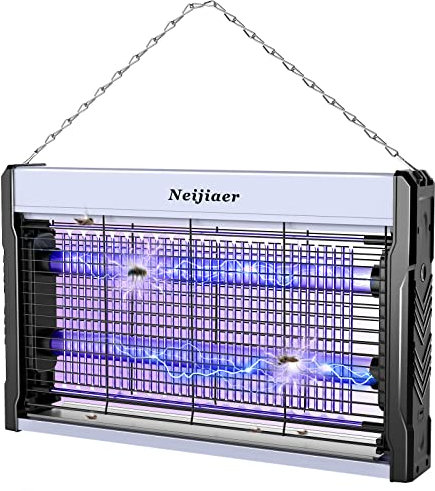 Neijiaer USB Lampada Antizanzare 3200V Zanzariera Elettrica, 2 X UV LED Lampada Zanzare | Protezione al Tatto |Sospensibile |con Vassoio| per Interno Esterno Grondaia