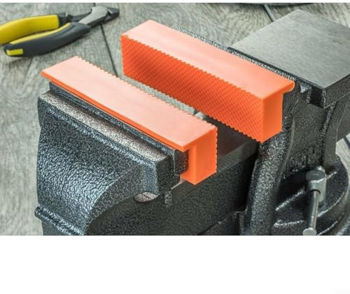 Lot de 2 couvre-mâchoires d'étau en métal – Bande de protection magnétique en caoutchouc souple de 10,2 cm – Pour banc, machines-outils – Bande de protection magnétique pour étau d'établi (10,2 cm)