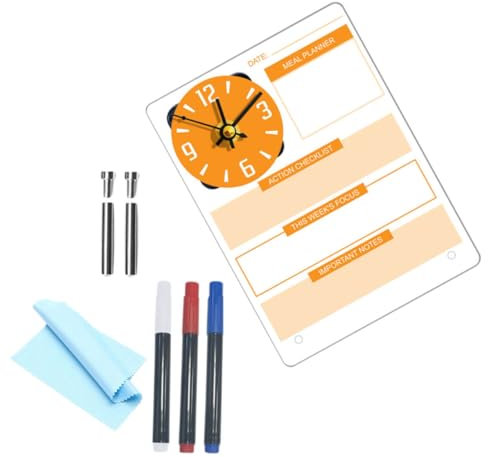 DECHOUS 1satz Desktop Memo Board Mit Uhr Acryl Whiteboard Für Planung Abwischbare Notizen Kompakt Und Stilvoll Für Büro Zuhause Und Studium Ohne Batterie