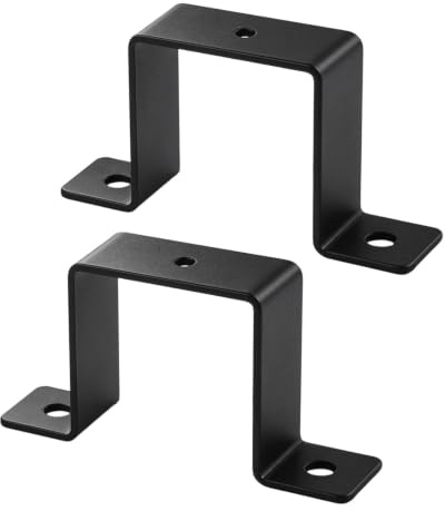 Lot de 2 colliers de serrage carrés en forme de U, support de fixation murale pour poteau de clôture adapté pour tuyaux d'eau, balustrade de balcon, balustrade d'escalier (2 pièces)