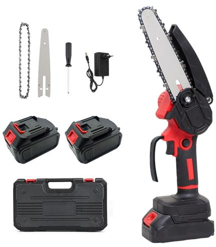 Motosierra a Bateria 6 Pulgadas Motosierra Eléctrica Inalámbrica Pequeña Motosierra De Mano Portátil para Podar árboles De Jardinería Y Madera