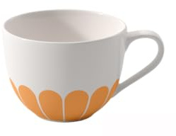 Villeroy & Boch - Fleur soleil Kaffeetasse Gelb, Spülmaschinenfest, Mikrowellensicher, Tasse für Kaffee oder Tee, Kaffeebecher, Becher Blumenmuster Orange, Capuccino Tasse, Teetasse, Premium Porzellan