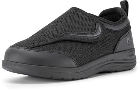 FitVille Diabetic Shoes for Women Extra Wide Width Adjustable Straps Womens Diabetic Shoes with Arch Support for Swollen Feet, Bunions, Plantar Fasciitis Pain Relief (Black,11 Extra Wide)