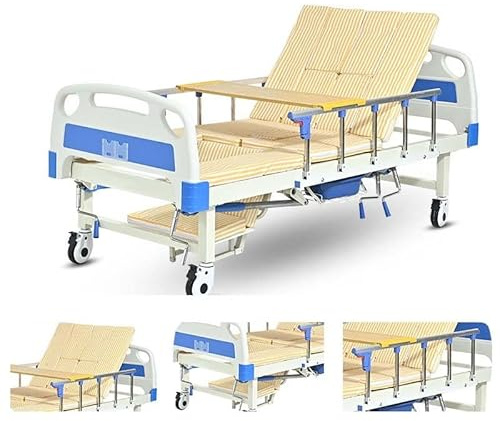 Juodkeo Multifunktionales verstellbares medizinisches ICU-Pflegebett, 10-Funktionen-Betten mit IV-Ständer, für zu Hause, Toilettenbecken, Esstisch,Beds