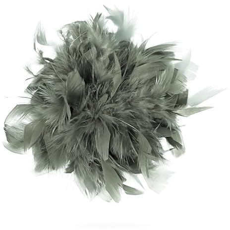 Baesics Federbrosche Damen - Feder Brosche zum Anstecken Ansteckblume | Aus echten Truthahnfedern, federleicht und voluminös, 2-in-1 mit Nadel und Haarclip. Für Tracht, Hochzeit, Blazer, Hut