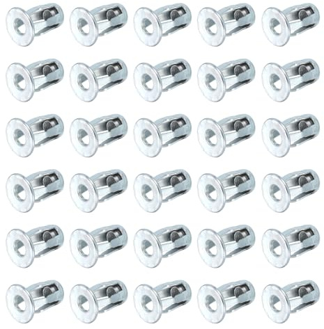 sourcing map 30Pcs M5x18mm Jack Nuts, Carbon Steel Zinc Finish Threaded Insert Petal Nuts, Multi-Grip Expansion Rivet Nut Fasteners for Hollow Wall Iron Skin Line Use in Thin Soft Wall, Silver