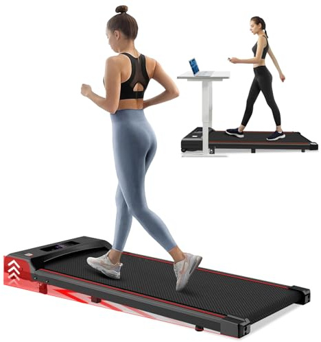 Cinta de Correr Eléctrica con Inclinación, 3.0HP Cinta de Andar portabilidad para el Hogar Debajo del Escritorio, Pantalla LED, 1-6 km/h, para el Hogar/Oficina, sin Necesidad de Instala
