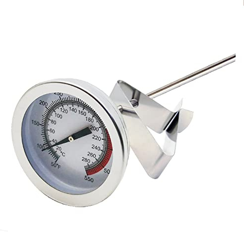 Termometro Candy Fry con lettura stelo in acciaio inox carne cottura 20 ℃ ~ 280 ℃ per olio da cucina digitale con clip