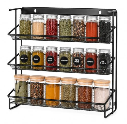 Generico Porta Spezie per Cucina – Organizer Salvaspazio in Acciaio Inox, Design Moderno, Supporto per Barattoli Spezie (Barattoli NON Inclusi)