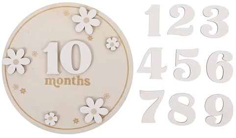 ERINGOGO Meilensteinkarten Holzschild Design Oberfläche mit Glatter und Leichtem Monatliche Dekoratives Deko für Fotoshooting und Party für Mädchen und Jungen