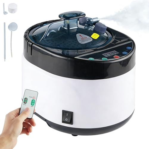 Cuiseur vapeur de sauna, cuiseur vapeur portable de 4 litres, générateur de vapeur avec affichage de la minuterie, 16 niveaux de température et minuterie de 99 minutes, cabine de douche