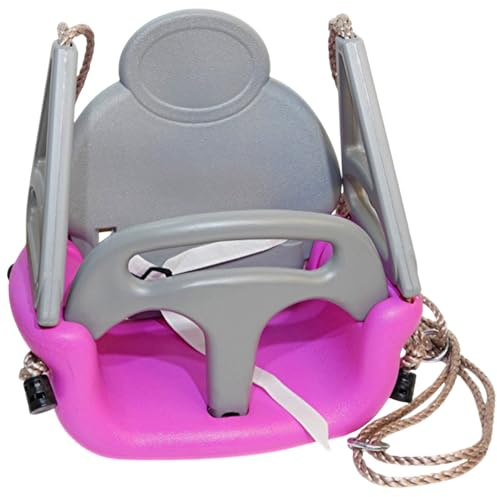 3-in-1 Babyschaukelsitz pink/grau, höhenverstellbar, witterungsbeständig, bis 35 kg, für Kinder ab 18 Monate, Schaukel mit Lehne, abnehmbar, 46x40x30 cm