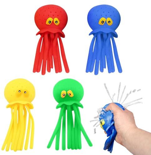 4 Stücke Oktopus Wasserbomben Wiederverwendbar Spielzeug Set, Mit Aufsaug und Spritzfunktion Oktopus Wasserball, Spaß Wasserspielzeug, Schwimmbad Spielzeug, Für Swimmingpools Geeignet Badewanne Strand