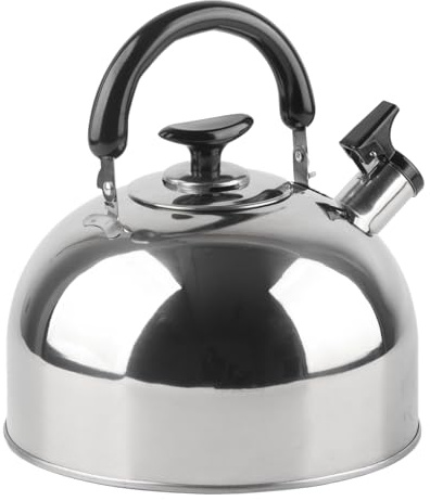 Tixiyu Bollitore da Campeggio con Fischio Teiera Resistente Al Calore in Acciaio Inossidabile per Fornello a Gas, Escursionismo, Viaggio, 2 Litri