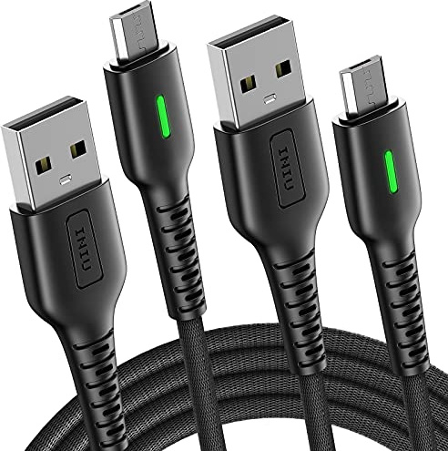 INIU Micro USB Cable, [2 Pack-2m] 3.1A Fast Charging QC 3.0 Nylon Braided Phone Charger Cable with Organizing Strap for Android PS4, Samsung Galaxy S7 S6 S5 J7 J5 Note, LG, Nexus, Nokia,HTC,Sony etc.