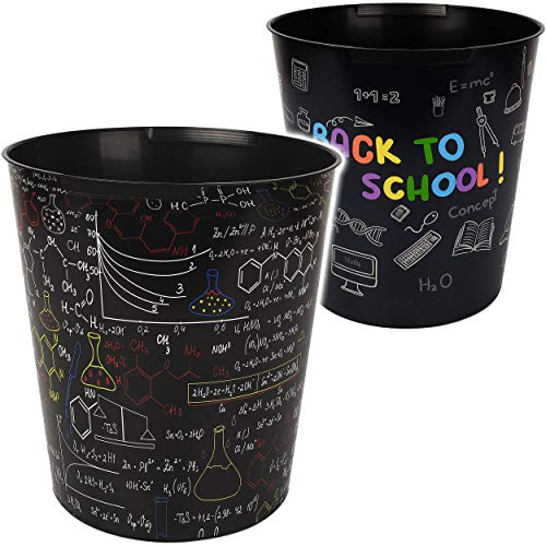 alles-meine.de GmbH Papierkorb/Behälter - Schule & Universität - Formeln - Mathe & Deutsch - 10 Liter - wasserdicht - aus Kunststoff - Ø 28 cm - großer Mülleimer/Eimer - Abfa..