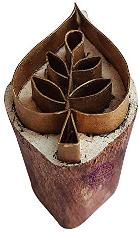 Royal Kraft Leaf Brass Wooden Stamps for Block Printing on Clay, Pottery, Fabric Btag146