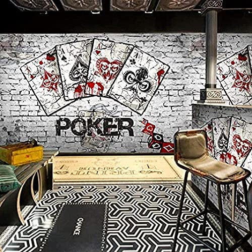 XHXI Papel tapiz 3D Coffee Poker en papel de ladrillo Vintage europeo para el fondo de la sala de estar de la sala de es 3D papel Pintado de pared tapiz Decoración dormitorio Fotomural-200cm×140cm