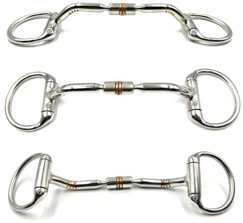 Pony Eggbutt Snaffle Horse Bit with Copper Roller and Inlay (5.5)