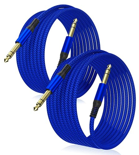 Elebase Cavo Chitarra Jack 6.35mm 6M 2Pack,Cavi Strumenti Filo TRS Maschio