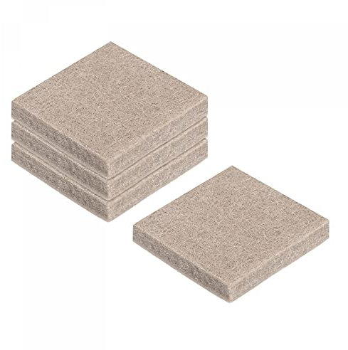 sourcing map Felt Furniture Pads Self Adhesive Square Furniture Felt Pads, Anti Scratch Floor Protectors for Furniture Legs Hardwood Floor 1 Inch x 1 Inch Beige 48pcs