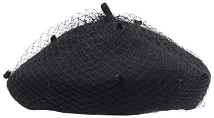 Béret en laine pour femme - Style vintage - Pour l'automne et l'hiver - Motif voile - Style décontracté - Pour peintre - Pour l'extérieur - Élégant