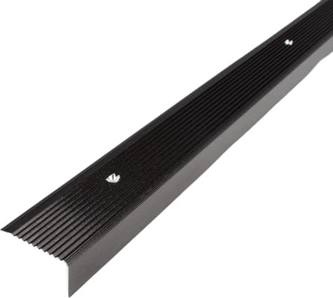 PROVISTON Treppenkante | 20 x 40 x 1000 mm | Treppenkantenprofil Treppenwinkel Winkelprofil Kombiwinkel Aluminium eloxiert Schwarz Spezialemailliert Gebohrt