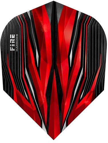 Harrows Darts Flights Fire Inferno Flame Dartflights 1-3-5-10 Set Plus optionale Thor Flights, erhältlich in blau, rot, grün oder zweifarbig gelb-rot, für Softdarts und Steeldarts