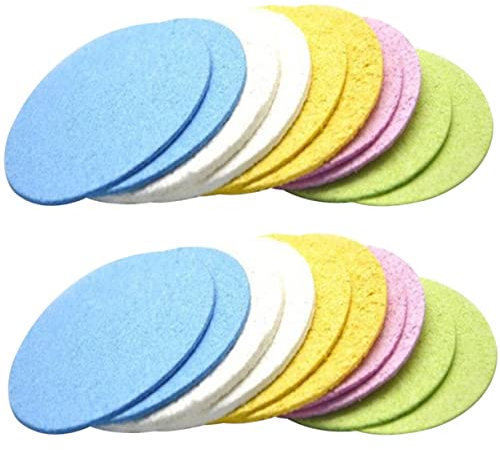 Beavorty 25stücke Kosmetik Schwämme Aus Zellulose Runde Gesichtsreinigung Schwämme Für Make-up Und Hautpflege Mit Hoher Wasseraufnahme Und Elastizität Einweichen