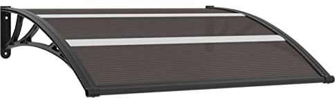 ZEYUAN Marquesina para Puerta, Tejadillo De Exterior, Marquesina Puerta Exterior, Toldo para Puerta Exterior, PC Negro 120x80 cm