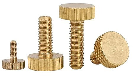 Knurled Thumb Nut/Screws Brass Flat/Round Head Hand Grip Knob Bolt M3 M4 M5 M6 (Size : 2pcs M6x8x14)