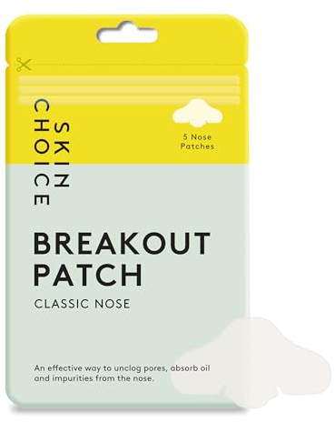 SKIN CHOICE Pore Strips - Breakout Patch Large Hydrocolloid Nose Strips to Unclog and Shrink Pores, Nose Patch Absorbs Oil, Acne Pimple Spot Blackhead Remover, Vegan (5 Count)