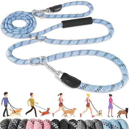 Eyein Hands Free Dog Lead, 3M Adjustable Waist Dog Lead for Walking Running | 8-in-1 Leash with Soft Handle, Heavy Duty for Large Medium Dogs, Tangle Free Reflective Leash for 2 Dogs Walking Running