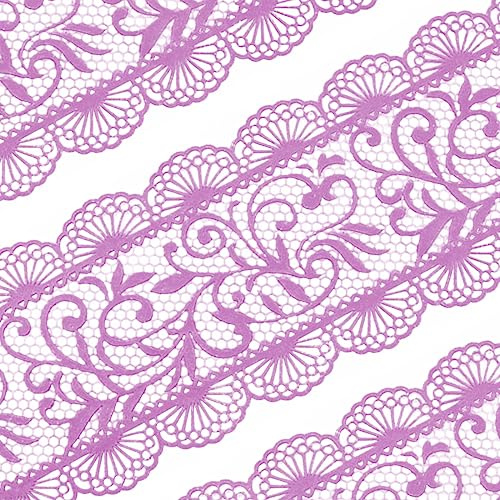 Lot de 5 décorations festonnées comestibles pour gâteaux Prêts à l'emploi Violet 35,6 cm