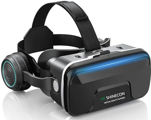 Occhiali VR 3D, Cuffie VR Occhiali 3D Realtà Virtuale VR Visore HD Compatibile Video Giochi per 4,7-7,2 pollici Android/iOS Smartphone Bambino Adulto Natale Regalo