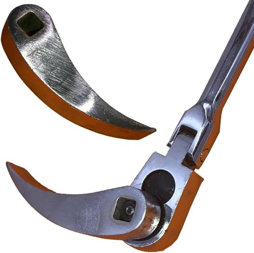 Crowbar Adapter Head Tools, Adjustable Angle Head Drop Forged Steel pry bar Fits 3/8”Ratchet, 3.75x.6 Ultrg Compact Pry Bar for Tight Spaces, Toughest Tasks with Ease - Leverage Design