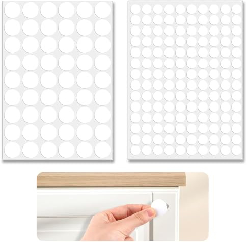 Schraubenabdeckung Selbstklebend Weiß, Ø12mm, Ø21mm Schraubenloch Aufkleber, Schrauben Abdeckkappen für Schrauben Möbel Wandschränke Schreibtische Reparaturen (2 Bögen)
