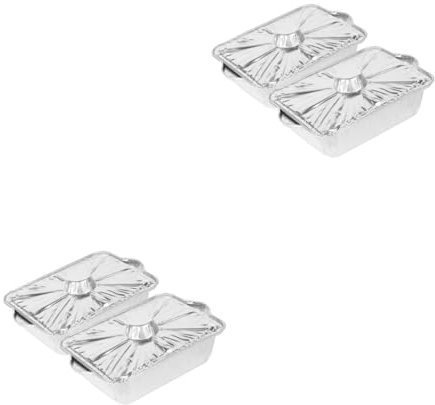 Cabilock 2 Sätze 2 Sets Aluminiumfolie Gegrillter Fisch Brotbehälter Alufolieneinlagen Abgedeckter Backfolientopf Backtopf Abgedeckter Folientopf Multifunktionstopf Grill 2 Stück * 2