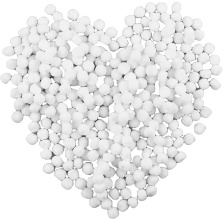 Set de 400 pompons blancs, 10 mm, petits pompons en peluche, pour des travaux créatifs et amusants à faire soi-même