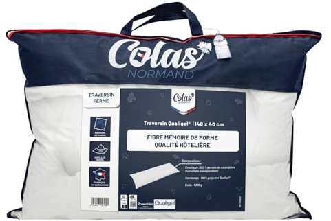 DOULITO Nackenrolle, flach, Qualigel, 140 cm, hergestellt in Frankreich, Weiß