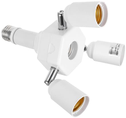 Adattatore Portalampada E27 Bianco con Testa Girevole 360° | Trasforma una Presa in Attacchi E27, Plastica e Metallo, Installazione Semplice per Casa e Spazi Commerciali