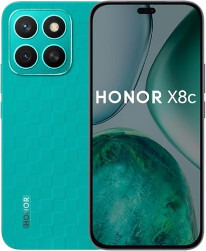 HONOR X8c Smartphone 8GB RAM 256GB ROM | Pantalla AMOLED de 6.7 pulgadas 120Hz, cámara de 108MP, Android 15, SIM dual, batería de 5000mAh, carga rápida de 35W, Google Play (verde mar)