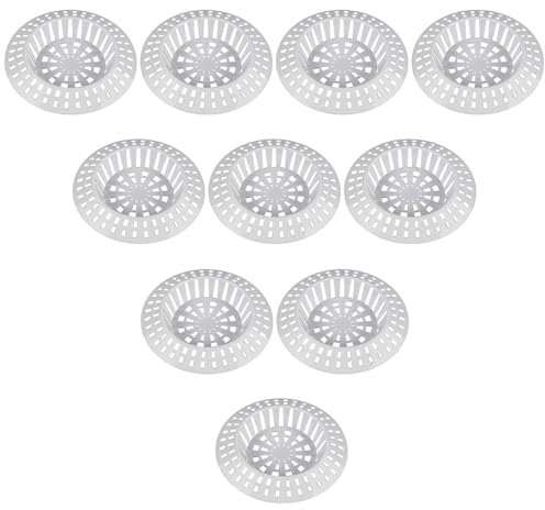 10Pcs Plastic Sink Strainers & Hair Catchers,White Shower Drain Covers, Bath Plug, and Kitchen Sink Strainers for Bathroom & Kitchen Use