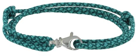 LES POULETTES BIJOUX - Sterling Silber 925 Gemischtes Armband Drehbaren Karabiner und Paracord Link