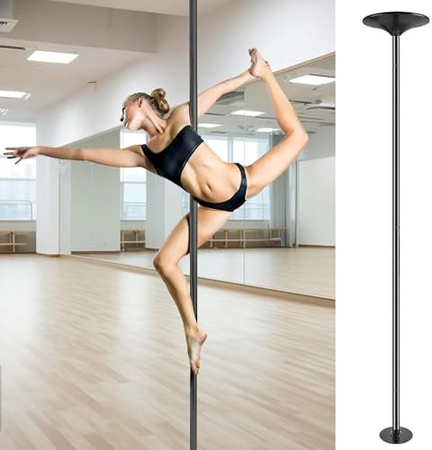 SAFWELAU Dance Stange Pole Dance Stange Entfernbare tragbare Fitness-Tanzstangen Für Fitness-Club-Apartment-Bar, tragbare 45 mm Übungsstange, Langlebige Stahlkonstruktion(3.27m-3.8m(10.7ft-12.5ft))