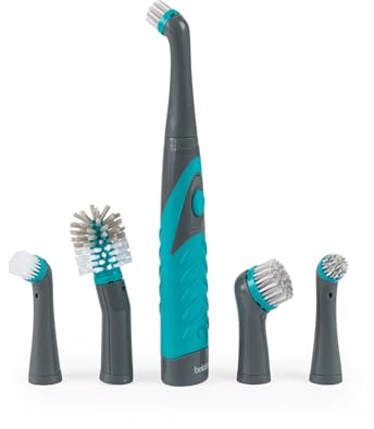 Cepillo de Fregar Turbo Antibac Beldray – Baño/Cocina, 5 Cabezas Intercambiables, Función Oscilante, Sin Rayas, Resistente a la Acumulación de Bacterias