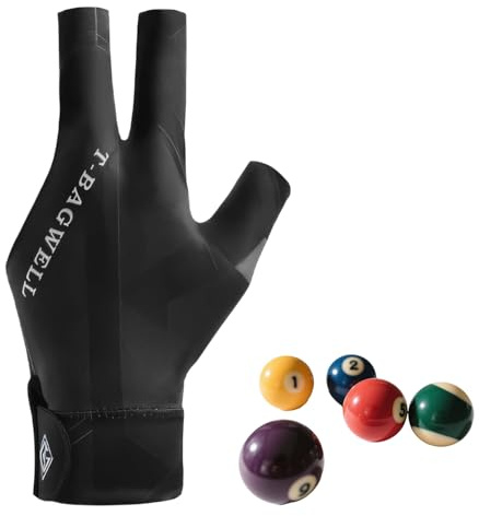 QYHON Billard Handschuh – Verstellbarer 3-Finger Billiard Glove, rutschfest, atmungsaktiv, für Billard Queue & Gaming Handschuhe, ideal für Damen & Herren, Schwarz, 1 Stück