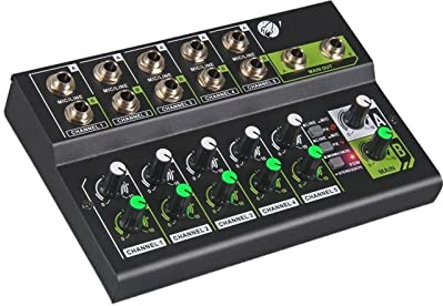 DJ Mixer Controller 10 Channel Portable Mini DJ Controller Audio Expander, Switch Between Stereo And Mono, For Multi-Device Stage,Band. for Streaming/Podcasting/Gaming, Phone, Computer