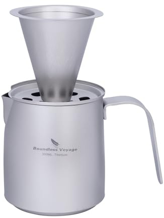 Boundless Voyage Paperless Coffee Dripper Titanium Filter Mug Set Pour Over Coffee Maker for 1-2 Cups (M-ti6008p)