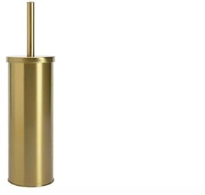 Luxury Gold Toilet Brush with Holder, Metallic Finish, Modern Bathroom Cleaning Accessory